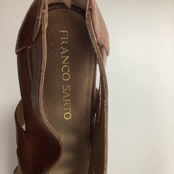 Franco Sarto Women’s Gladiator L-Crest Size 8.5 Light Brown Cone Heel Shoes - Picture 7 of 12